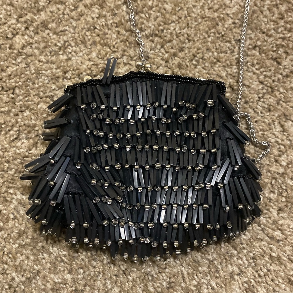 Chain Strap Clutch Purse - Black